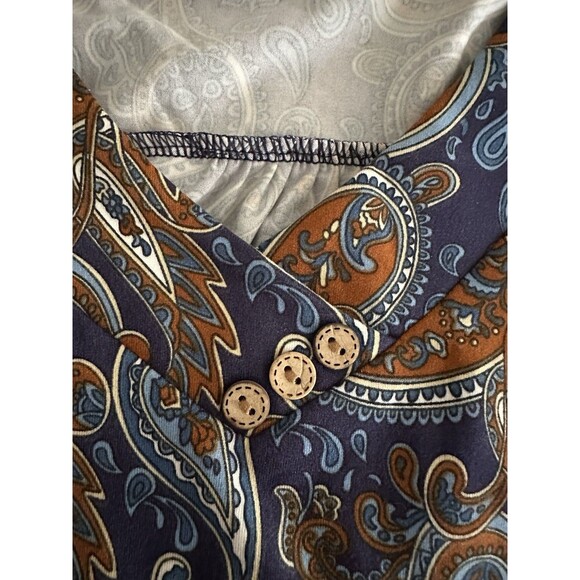 (2) NWT Voianlimo 3x Blouse Paisley Flowy Summer Vacation Boho Church Comfort - Picture 7 of 11
